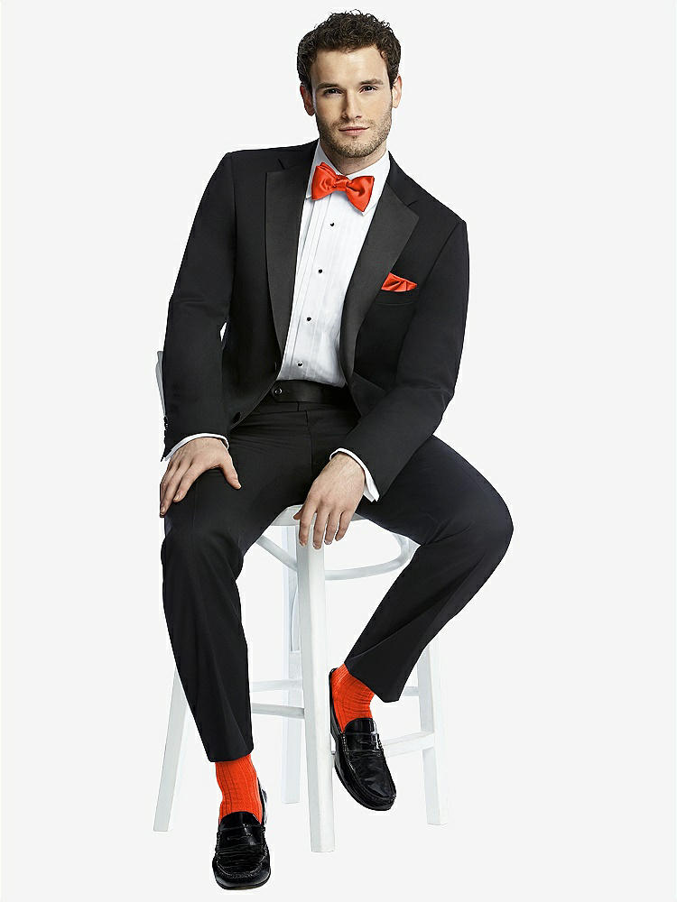 Front View - Tangerine Tango Men's Socks in Wedding Colors by After Six