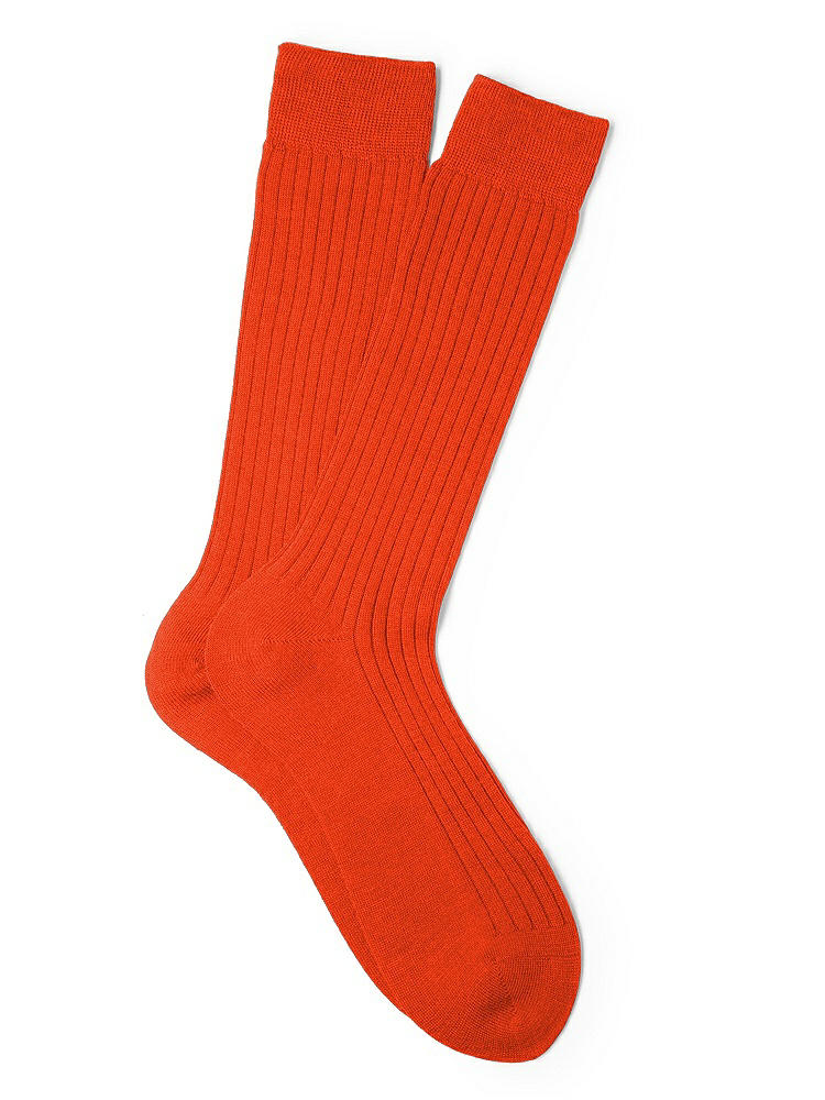Back View - Tangerine Tango Men's Socks in Wedding Colors by After Six