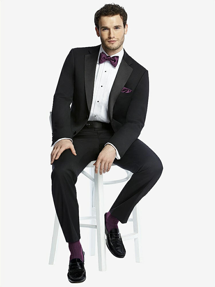 Front View - Aubergine Men's Socks in Wedding Colors by After Six