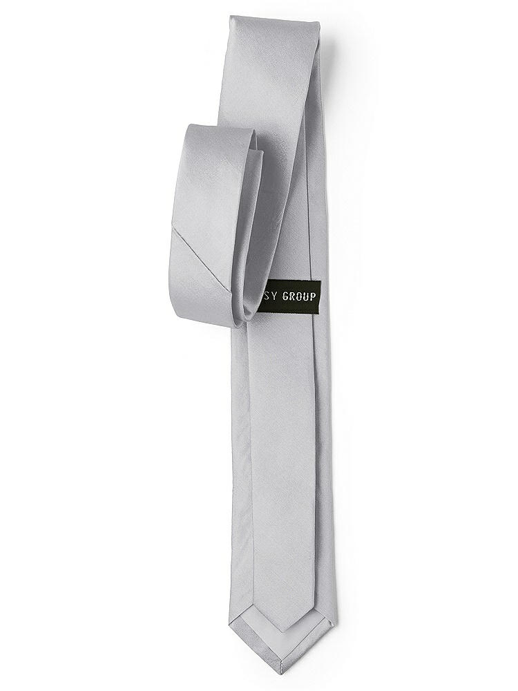 Back View - French Gray Peau de Soie Narrow Ties by After Six
