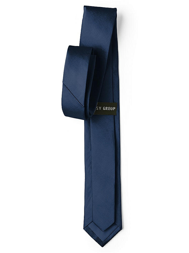 Back View - Midnight Navy Peau de Soie Narrow Ties by After Six