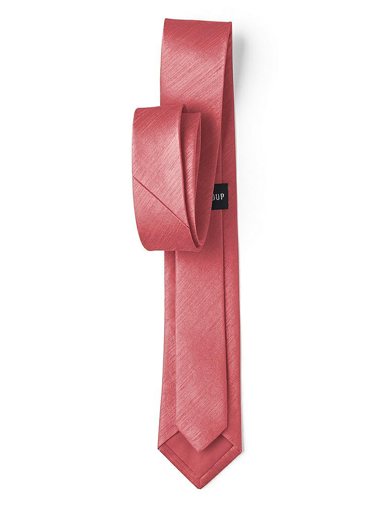 Back View - Candy Coral Dupioni Narrow Ties by After Six