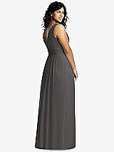 Alt View 2 Thumbnail - Caviar Gray Sleeveless Draped Chiffon Maxi Dress with Front Slit