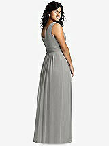 Alt View 2 Thumbnail - Chelsea Gray Sleeveless Draped Chiffon Maxi Dress with Front Slit
