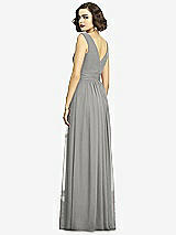 Alt View 5 Thumbnail - Chelsea Gray Sleeveless Draped Chiffon Maxi Dress with Front Slit