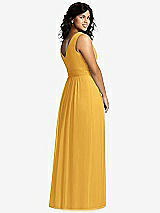 Alt View 2 Thumbnail - NYC Yellow Sleeveless Draped Chiffon Maxi Dress with Front Slit