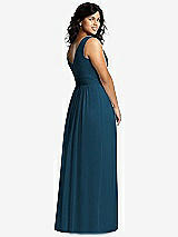Alt View 2 Thumbnail - Atlantic Blue Sleeveless Draped Chiffon Maxi Dress with Front Slit