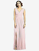Alt View 3 Thumbnail - Ballet Pink Sleeveless Draped Chiffon Maxi Dress with Front Slit