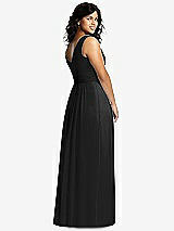 Alt View 2 Thumbnail - Black Sleeveless Draped Chiffon Maxi Dress with Front Slit