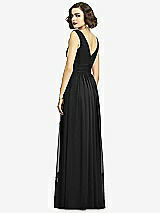 Alt View 5 Thumbnail - Black Sleeveless Draped Chiffon Maxi Dress with Front Slit