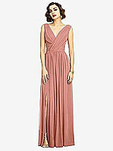 Alt View 3 Thumbnail - Desert Rose Sleeveless Draped Chiffon Maxi Dress with Front Slit