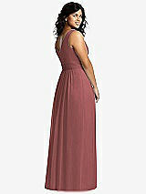 Alt View 2 Thumbnail - English Rose Sleeveless Draped Chiffon Maxi Dress with Front Slit