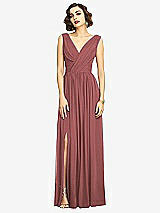 Alt View 3 Thumbnail - English Rose Sleeveless Draped Chiffon Maxi Dress with Front Slit
