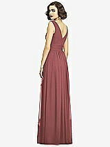 Alt View 5 Thumbnail - English Rose Sleeveless Draped Chiffon Maxi Dress with Front Slit