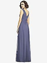 Alt View 5 Thumbnail - French Blue Sleeveless Draped Chiffon Maxi Dress with Front Slit