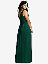 Alt View 2 Thumbnail - Hunter Green Sleeveless Draped Chiffon Maxi Dress with Front Slit