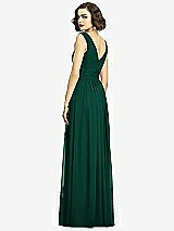 Alt View 5 Thumbnail - Hunter Green Sleeveless Draped Chiffon Maxi Dress with Front Slit