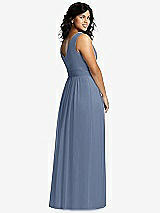 Alt View 2 Thumbnail - Larkspur Blue Sleeveless Draped Chiffon Maxi Dress with Front Slit