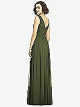 Alt View 5 Thumbnail - Olive Green Sleeveless Draped Chiffon Maxi Dress with Front Slit