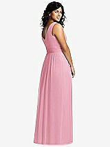 Alt View 2 Thumbnail - Peony Pink Sleeveless Draped Chiffon Maxi Dress with Front Slit