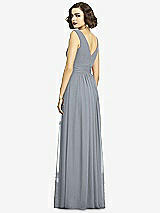 Alt View 5 Thumbnail - Platinum Sleeveless Draped Chiffon Maxi Dress with Front Slit