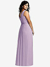 Alt View 2 Thumbnail - Pale Purple Sleeveless Draped Chiffon Maxi Dress with Front Slit