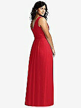 Alt View 2 Thumbnail - Parisian Red Sleeveless Draped Chiffon Maxi Dress with Front Slit
