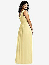 Alt View 2 Thumbnail - Pale Yellow Sleeveless Draped Chiffon Maxi Dress with Front Slit