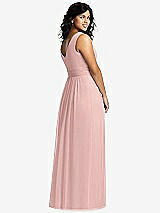 Alt View 2 Thumbnail - Rose - PANTONE Rose Quartz Sleeveless Draped Chiffon Maxi Dress with Front Slit