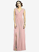 Alt View 3 Thumbnail - Rose - PANTONE Rose Quartz Sleeveless Draped Chiffon Maxi Dress with Front Slit