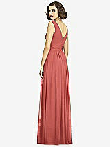 Alt View 5 Thumbnail - Coral Pink Sleeveless Draped Chiffon Maxi Dress with Front Slit