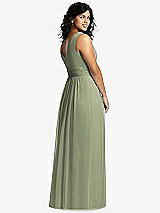 Alt View 2 Thumbnail - Sage Sleeveless Draped Chiffon Maxi Dress with Front Slit