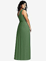 Alt View 2 Thumbnail - Vineyard Green Sleeveless Draped Chiffon Maxi Dress with Front Slit