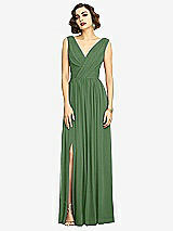 Alt View 3 Thumbnail - Vineyard Green Sleeveless Draped Chiffon Maxi Dress with Front Slit
