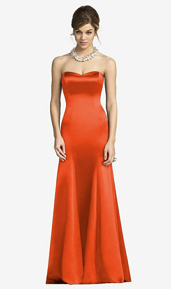 Front View - Tangerine Tango After Six Bridesmaids Style 6673