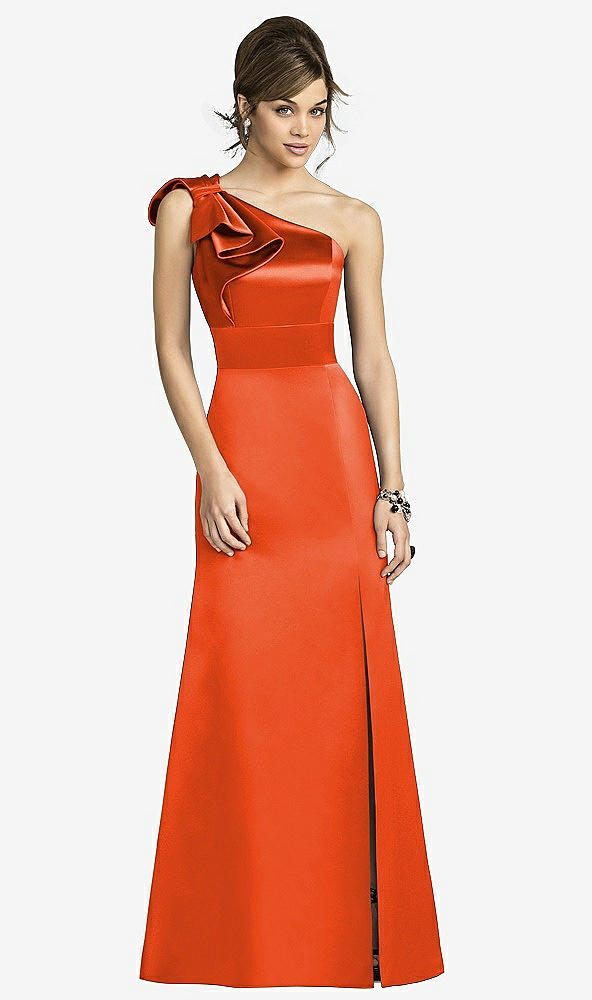 Front View - Tangerine Tango After Six Bridesmaids Style 6674