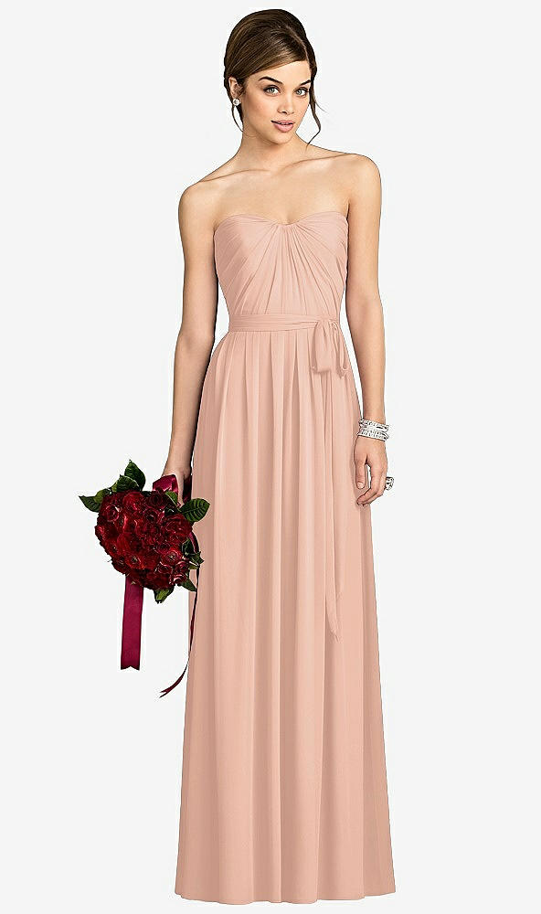 Front View - Pale Peach After Six Bridesmaid Dress 6678