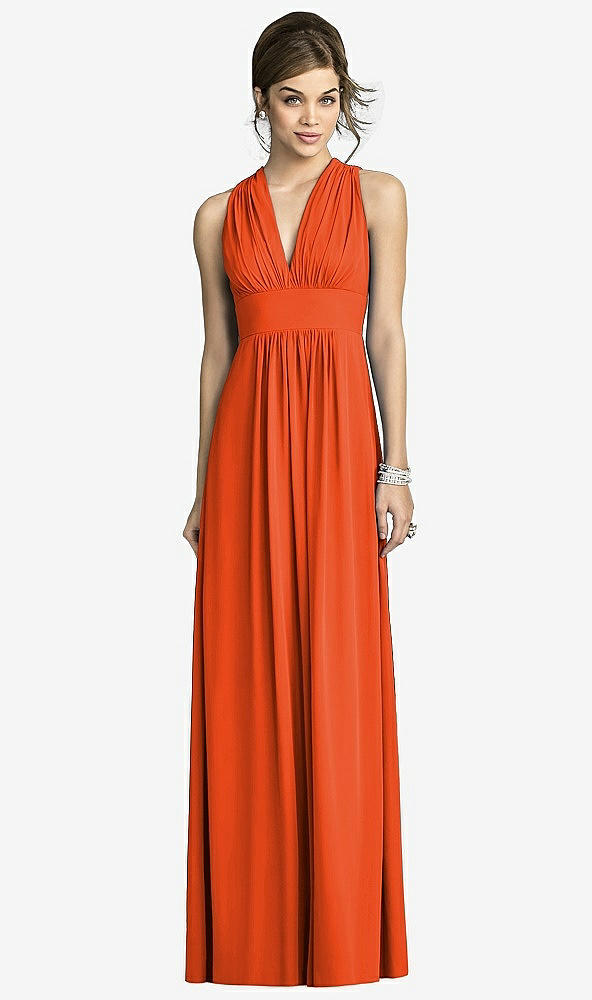 Front View - Tangerine Tango After Six Bridesmaids Style 6680