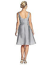 Rear View Thumbnail - French Gray V-Neck Sleeveless Cocktail Length Dress