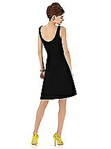Alt View 2 Thumbnail - Black V-Neck Sleeveless Cocktail Length Dress