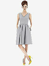 Front View Thumbnail - French Gray Sleeveless Natural Wais Cocktail Length Dress