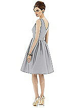 Rear View Thumbnail - French Gray Sleeveless Natural Wais Cocktail Length Dress