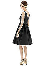 Rear View Thumbnail - Black Sleeveless Natural Wais Cocktail Length Dress