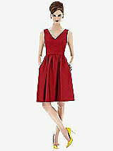 Front View Thumbnail - Garnet Sleeveless Natural Wais Cocktail Length Dress