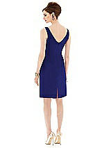 Alt View 2 Thumbnail - Electric Blue Cocktail V-Neck Fitted Sleeveless Dress