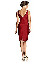 Rear View Thumbnail - Garnet Cocktail V-Neck Fitted Sleeveless Dress