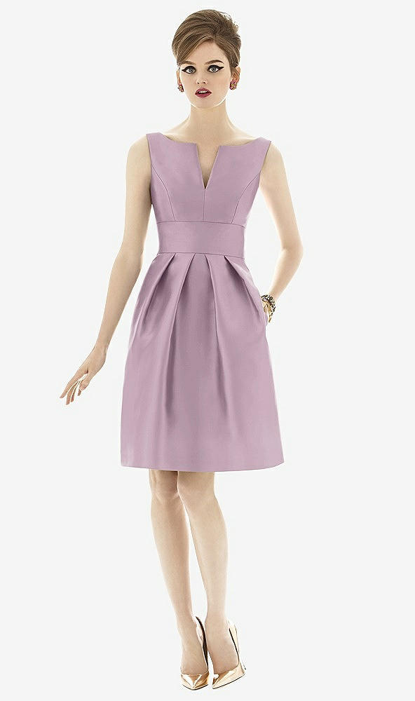 Front View - Suede Rose Alfred Sung Bridesmaid Dress D654
