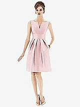 Front View Thumbnail - Ballet Pink Alfred Sung Bridesmaid Dress D654