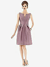 Front View Thumbnail - Dusty Rose Alfred Sung Bridesmaid Dress D654