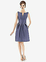 Front View Thumbnail - French Blue Alfred Sung Bridesmaid Dress D654